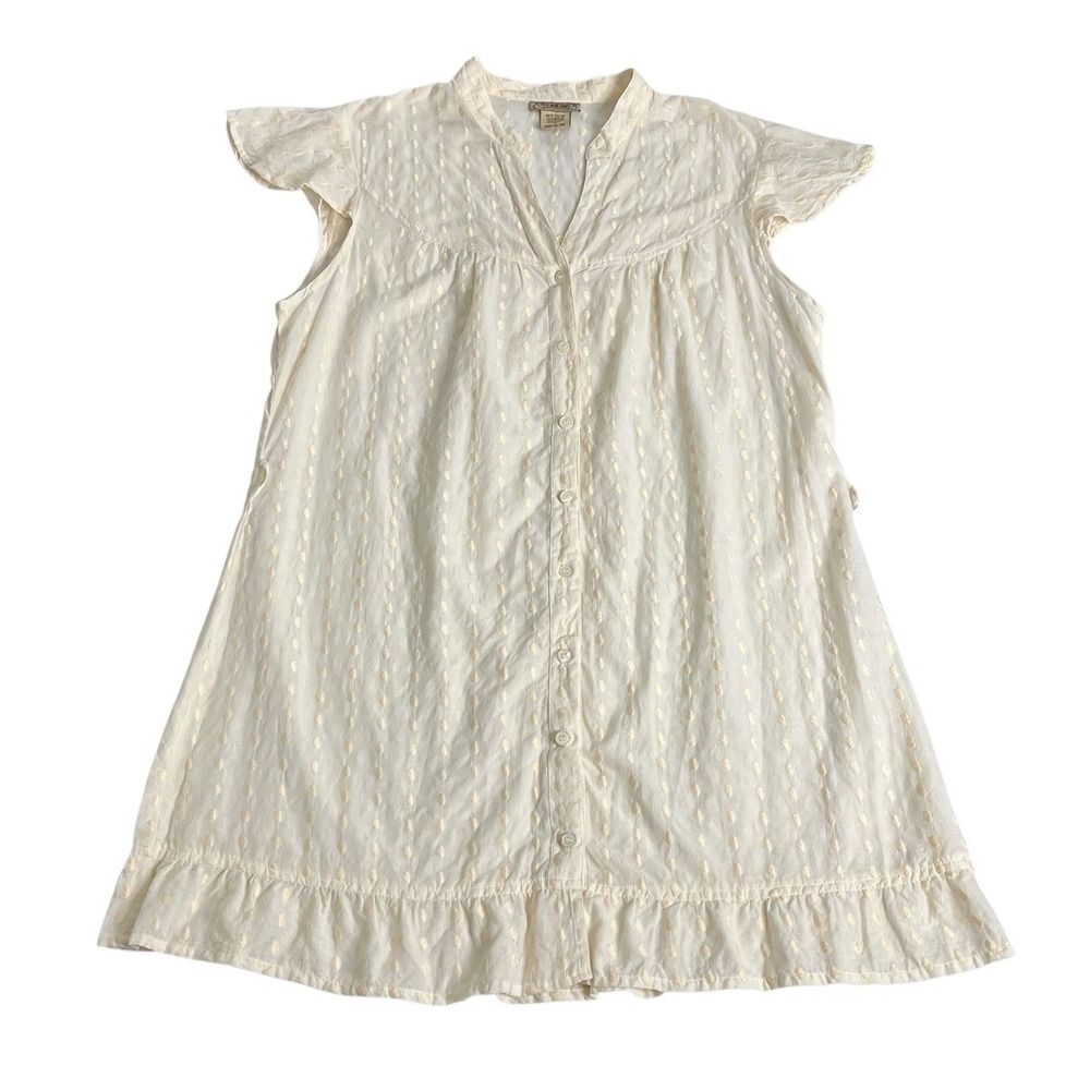 Art And Soul Mini Dress Womens XL Cream Embroidered Sheer Coquette Western‎ Boho